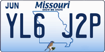 MO license plate YL6J2P