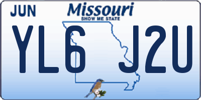 MO license plate YL6J2U