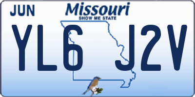 MO license plate YL6J2V