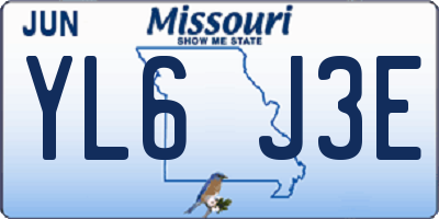MO license plate YL6J3E