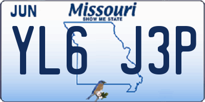 MO license plate YL6J3P