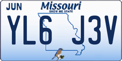 MO license plate YL6J3V