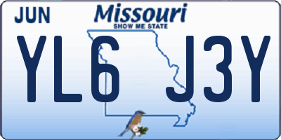 MO license plate YL6J3Y