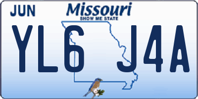 MO license plate YL6J4A