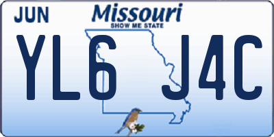 MO license plate YL6J4C
