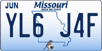 MO license plate YL6J4F