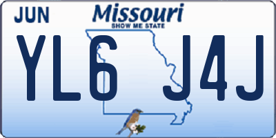 MO license plate YL6J4J
