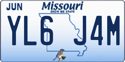 MO license plate YL6J4M