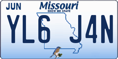 MO license plate YL6J4N