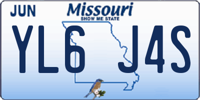 MO license plate YL6J4S