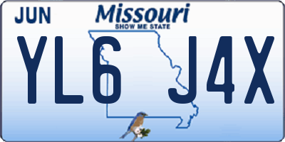 MO license plate YL6J4X