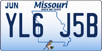 MO license plate YL6J5B