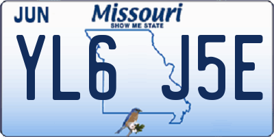 MO license plate YL6J5E