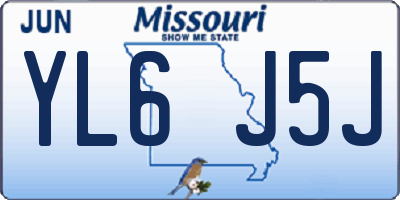 MO license plate YL6J5J