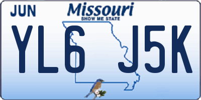MO license plate YL6J5K