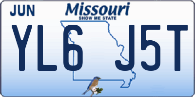 MO license plate YL6J5T