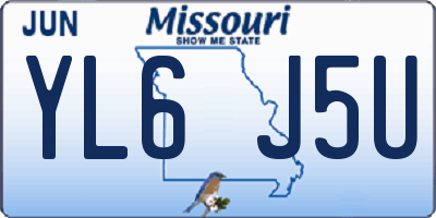 MO license plate YL6J5U