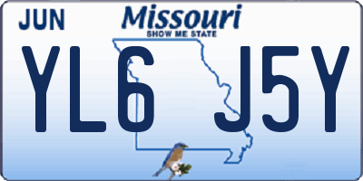 MO license plate YL6J5Y