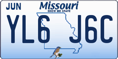 MO license plate YL6J6C