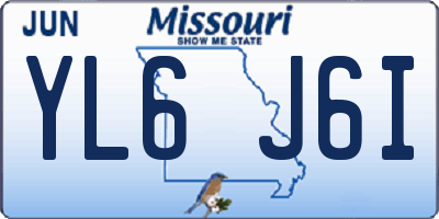 MO license plate YL6J6I
