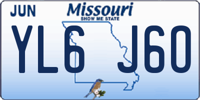 MO license plate YL6J6O