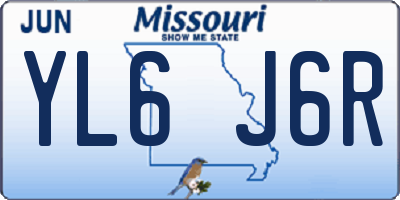 MO license plate YL6J6R