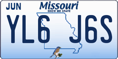MO license plate YL6J6S