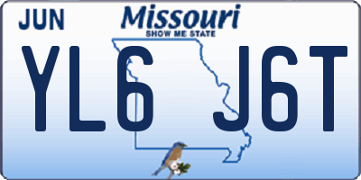 MO license plate YL6J6T