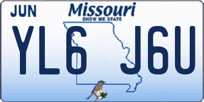 MO license plate YL6J6U