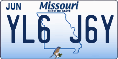 MO license plate YL6J6Y