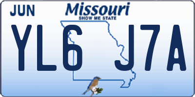 MO license plate YL6J7A