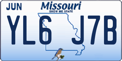 MO license plate YL6J7B