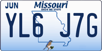 MO license plate YL6J7G