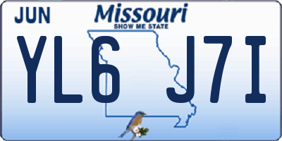 MO license plate YL6J7I