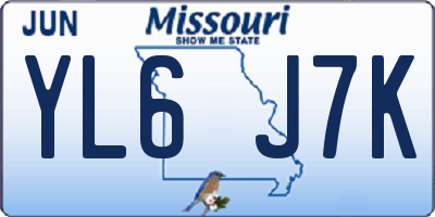 MO license plate YL6J7K