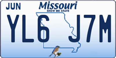 MO license plate YL6J7M