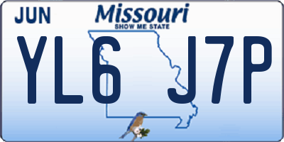 MO license plate YL6J7P