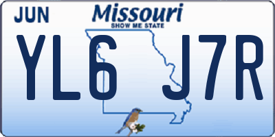 MO license plate YL6J7R