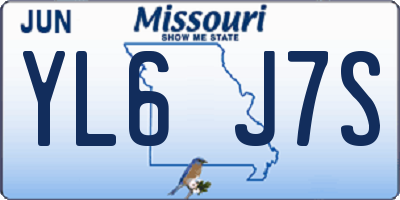 MO license plate YL6J7S