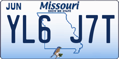 MO license plate YL6J7T