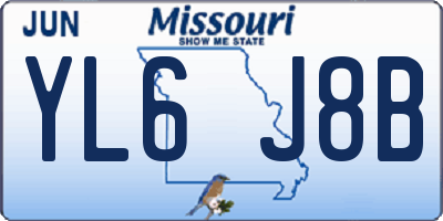 MO license plate YL6J8B