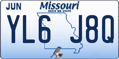 MO license plate YL6J8Q
