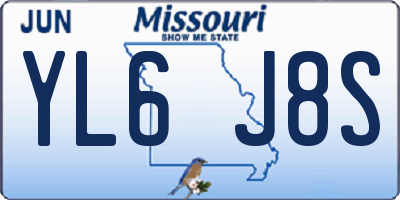 MO license plate YL6J8S