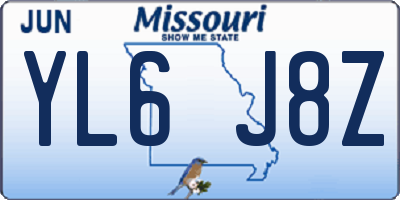 MO license plate YL6J8Z