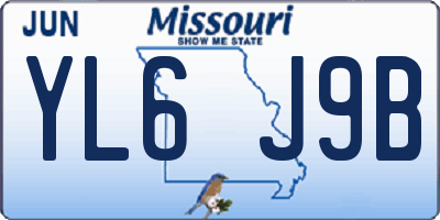 MO license plate YL6J9B