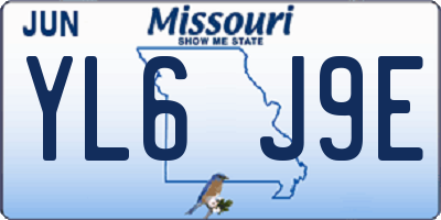 MO license plate YL6J9E