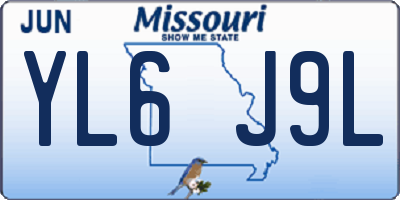 MO license plate YL6J9L
