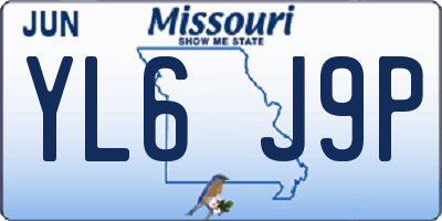 MO license plate YL6J9P