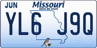 MO license plate YL6J9Q