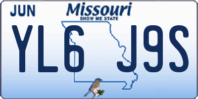 MO license plate YL6J9S